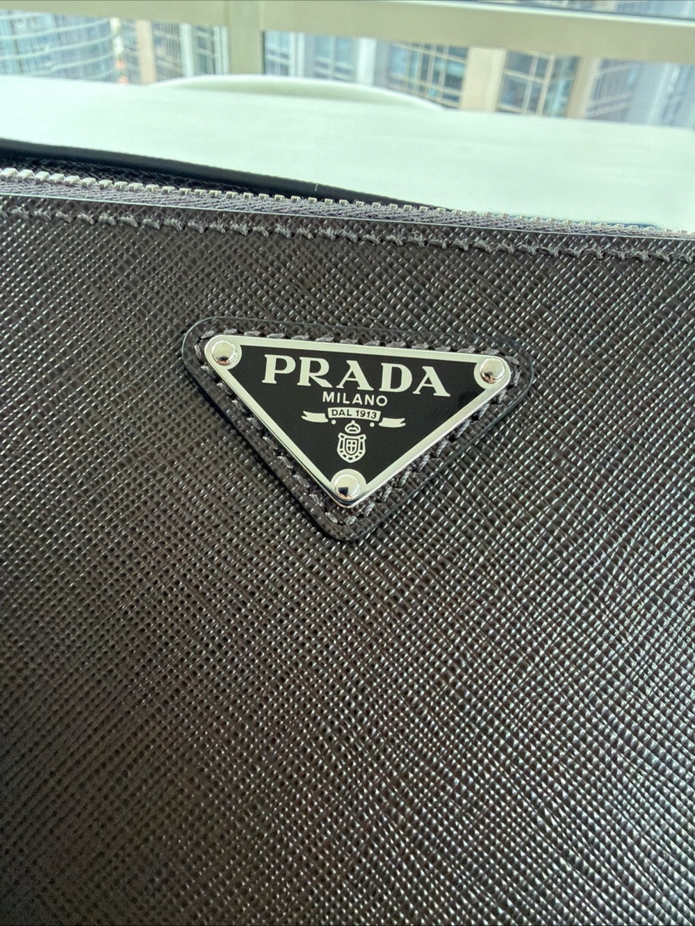 PRADA Medium Brique Bag - Coffee Saffiano Leather - Picture 6 of 9